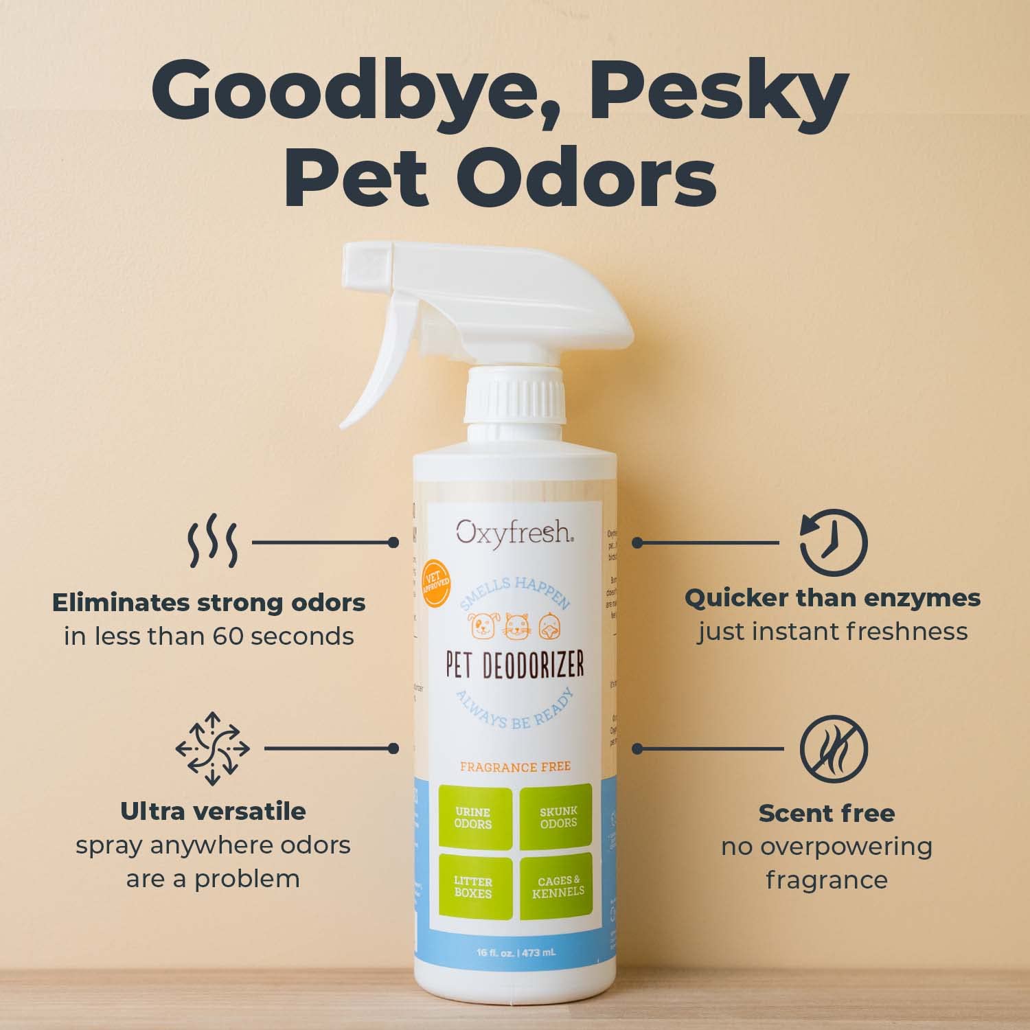 Oxyfresh sin fragancia, limpieza rápida sin perfumes