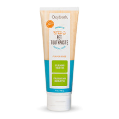 Pasta dental Oxyfresh para mascotas en tubo, facilita la limpieza bucal de perros y gatos.