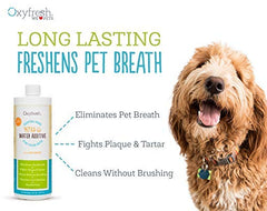 Oxyfresh aliento fresco para mascotas al usar el agua diaria.