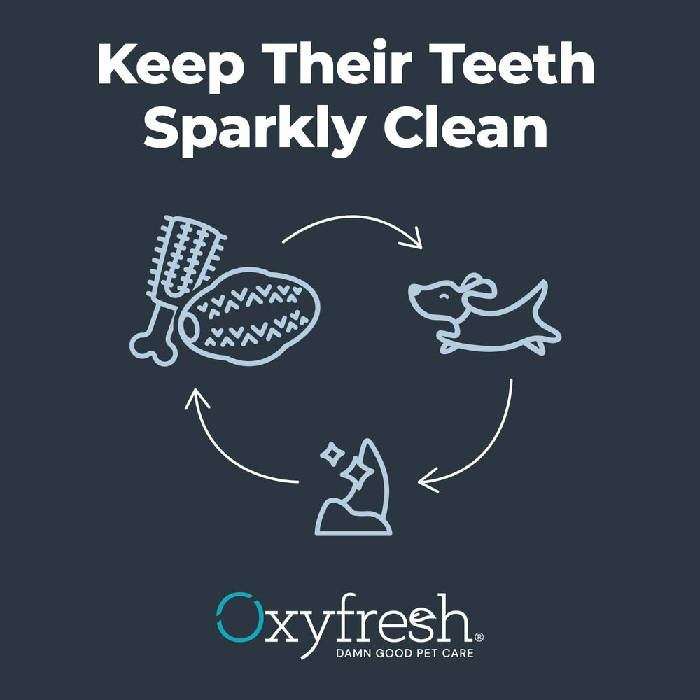 Oxyfresh producto dental para perros: higiene oral y cepillado con masticación para dientes brillantes