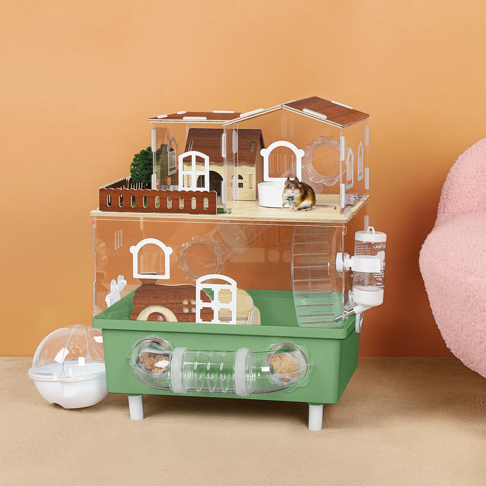 OYEAL jaula con dimensiones claras para dos hamsters pequeños