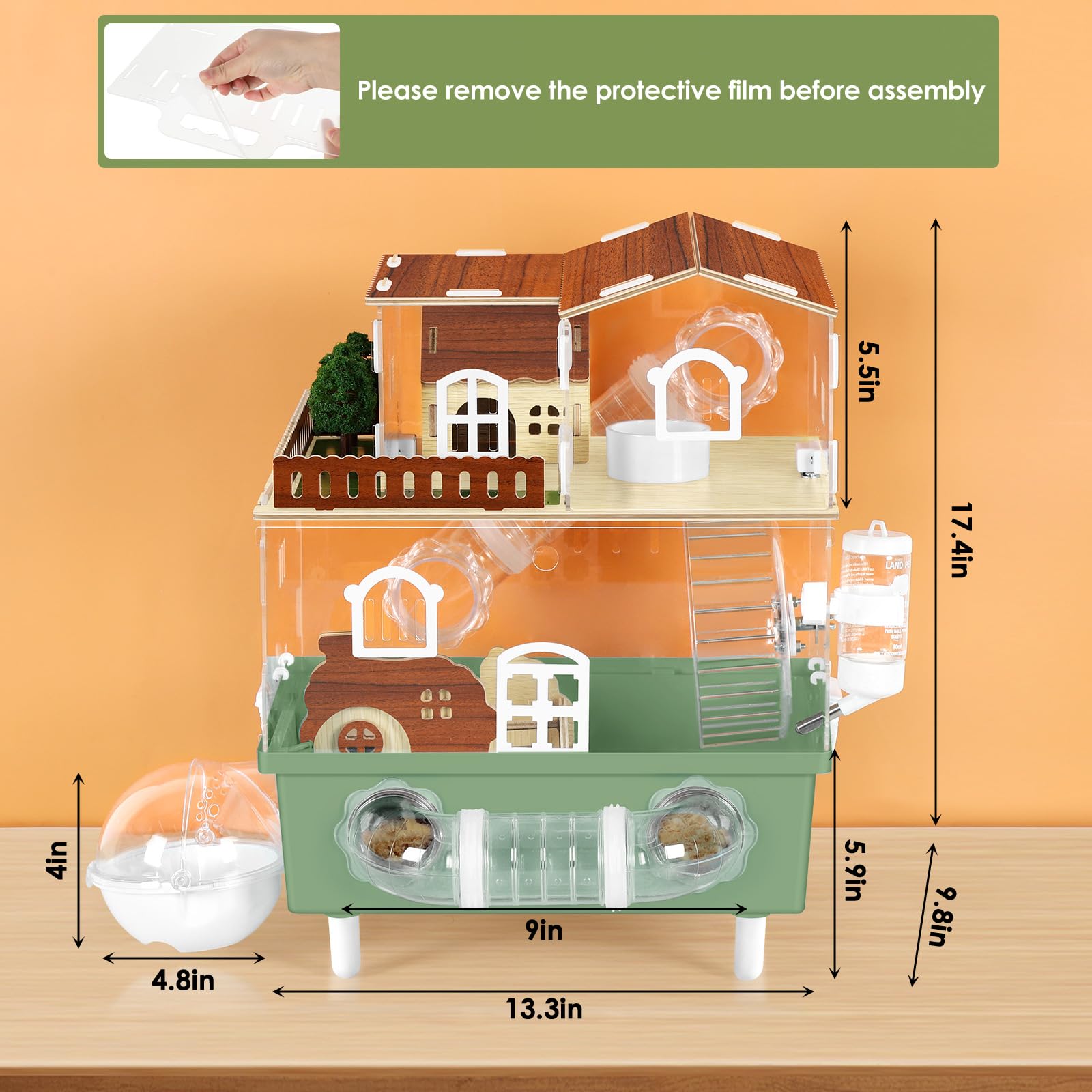 OYEAL kit de accesorios para hamster con casas y túneles
