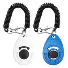 OYEFLY Clicker de entrenamiento con pulsera azul y blanco, sonido claro para reforzar conductas