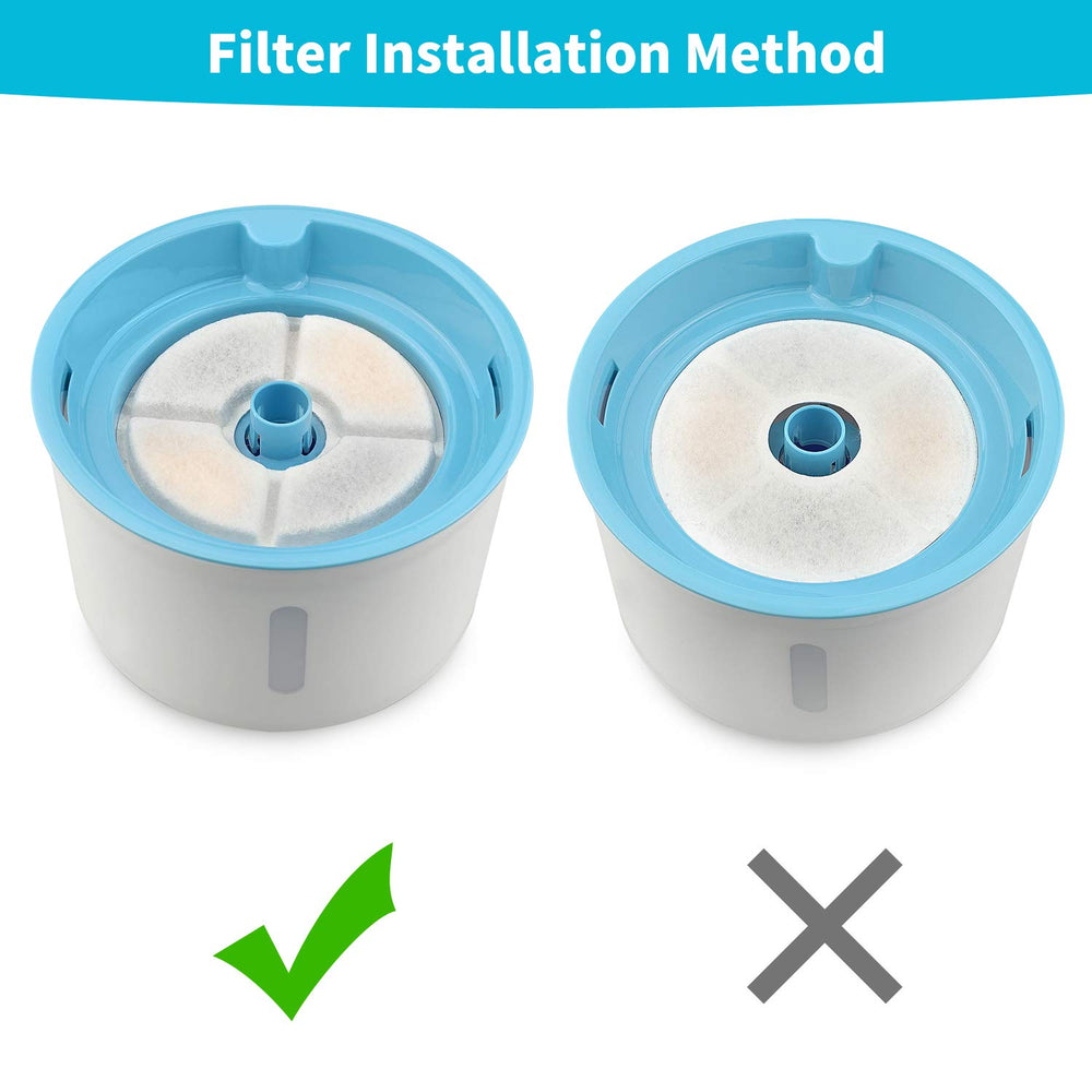Guía de cambio de filtros OYES para bebederos de gato, uso práctico.