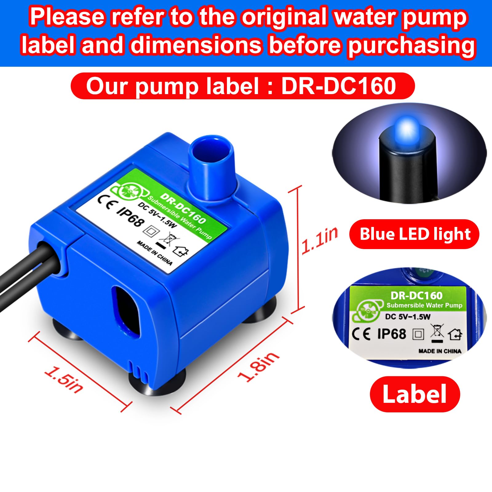 OYES DR-DC160 pump installation view for quick setup