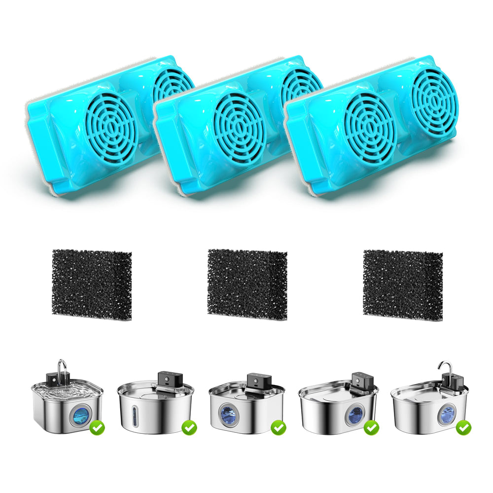 OYES filtro para fuente de gatos 108oz, conjunto de tres filtros para agua más limpia.