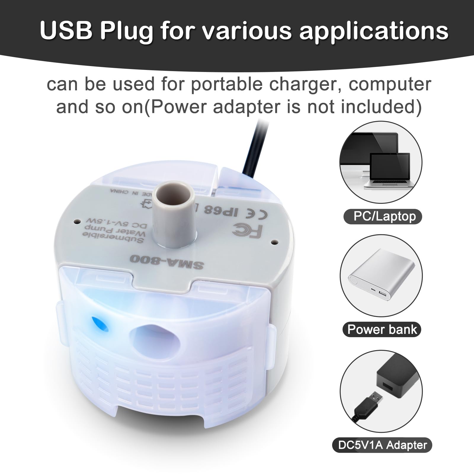 SMA-800 assure un flux stable pour fontaine adaptée.