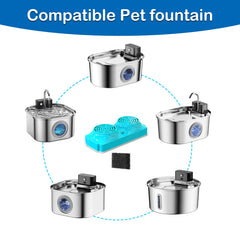 OYES repuesto de filtros para fuente de gatos, tres filtros y tres espumas para mayor durabilidad.