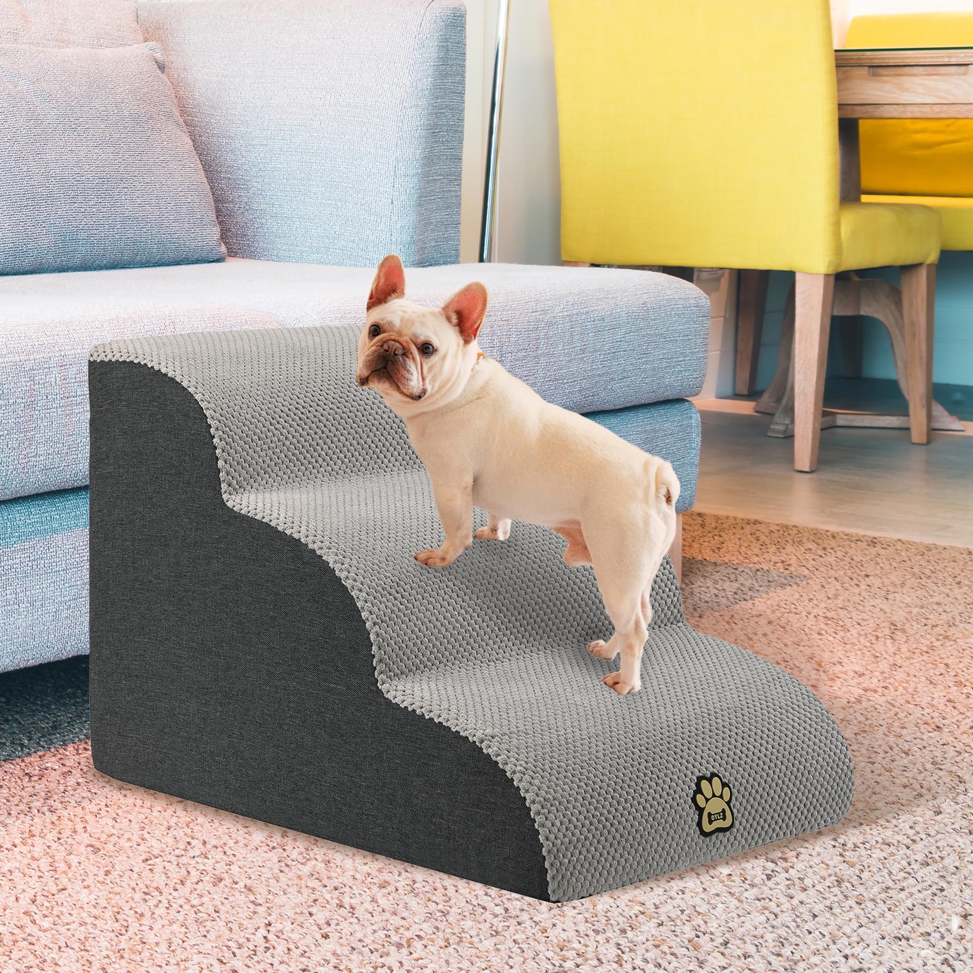 OYLZ Escalones para perro junto a la cama, ideales para mascotas mayores.
