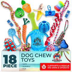 Pacific Pups 18 piezas: variedad de juguetes para perros, ideal para mantenerlo ocupado