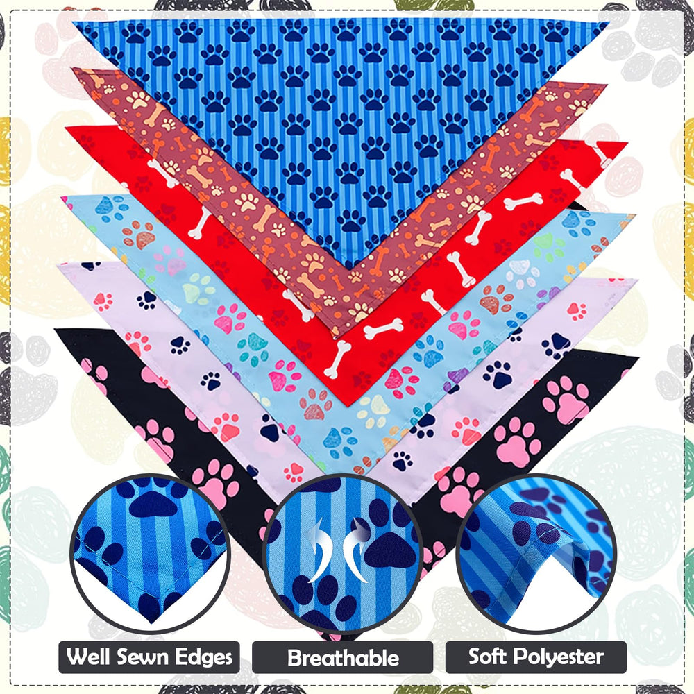 Pai Sence muestra 30 patrones de huellas en una bandana para perros.