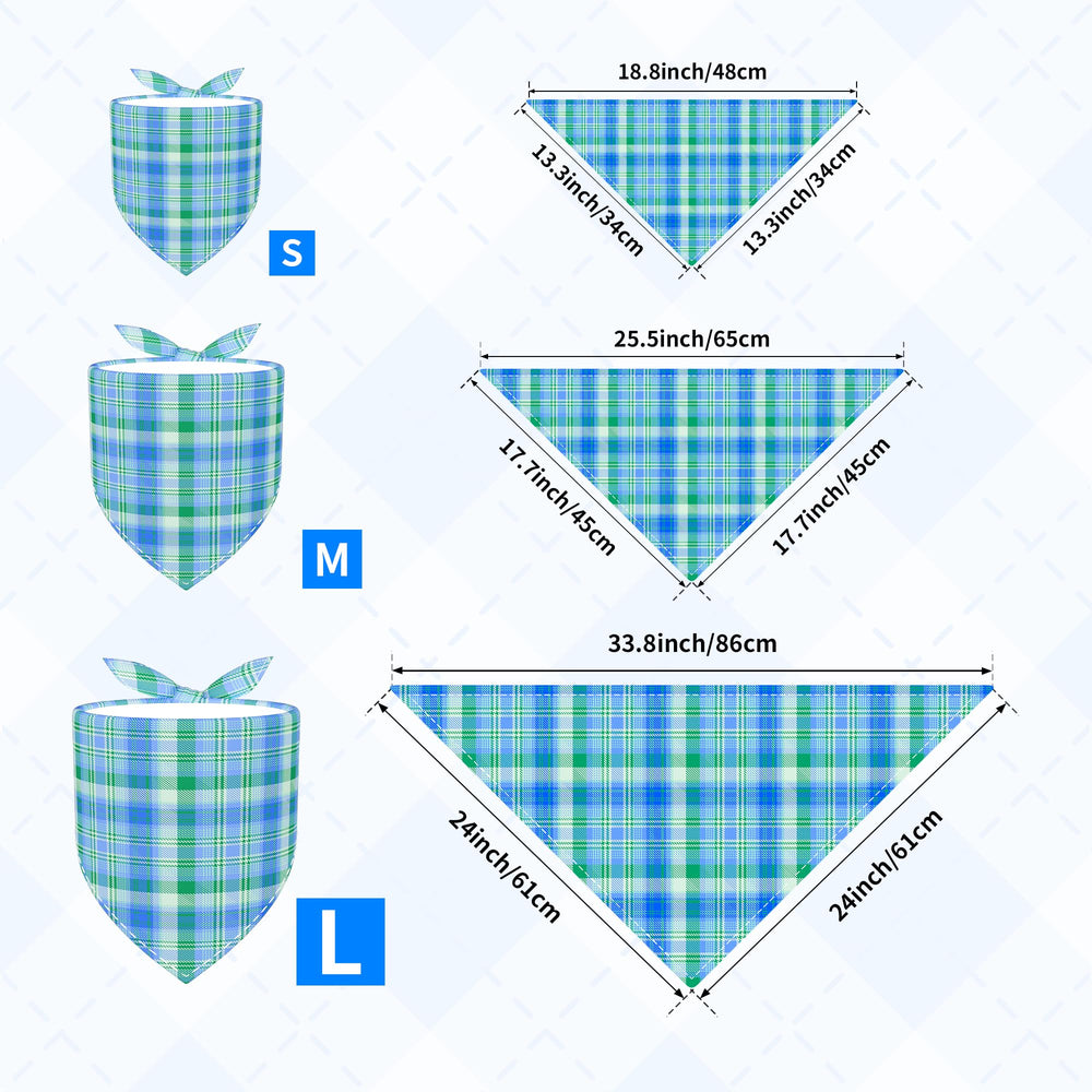 Bandanas Pai Sence plaid para perros, impresión un solo lado reversible para estilo.