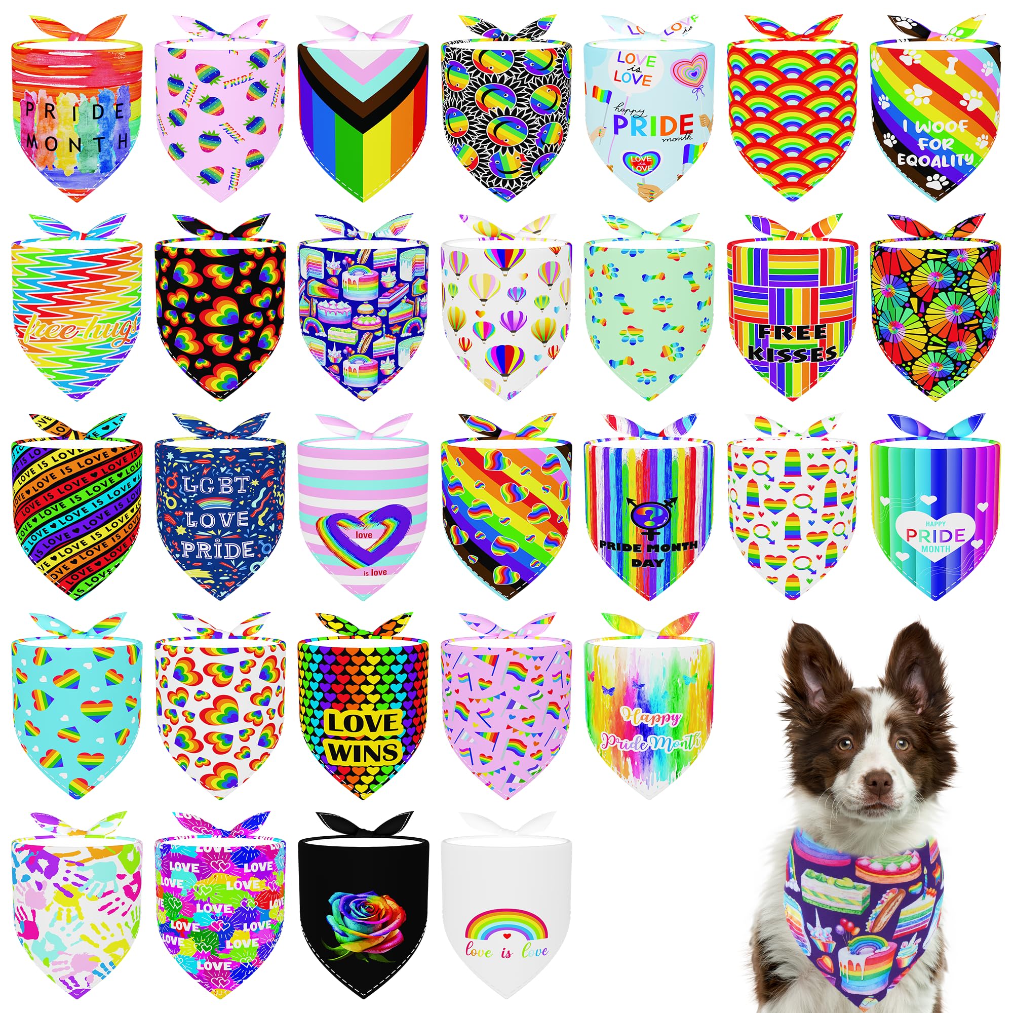 Bandanas Pride de Pai Sence, paquete de 30, ideal para looks festivos y fotos.