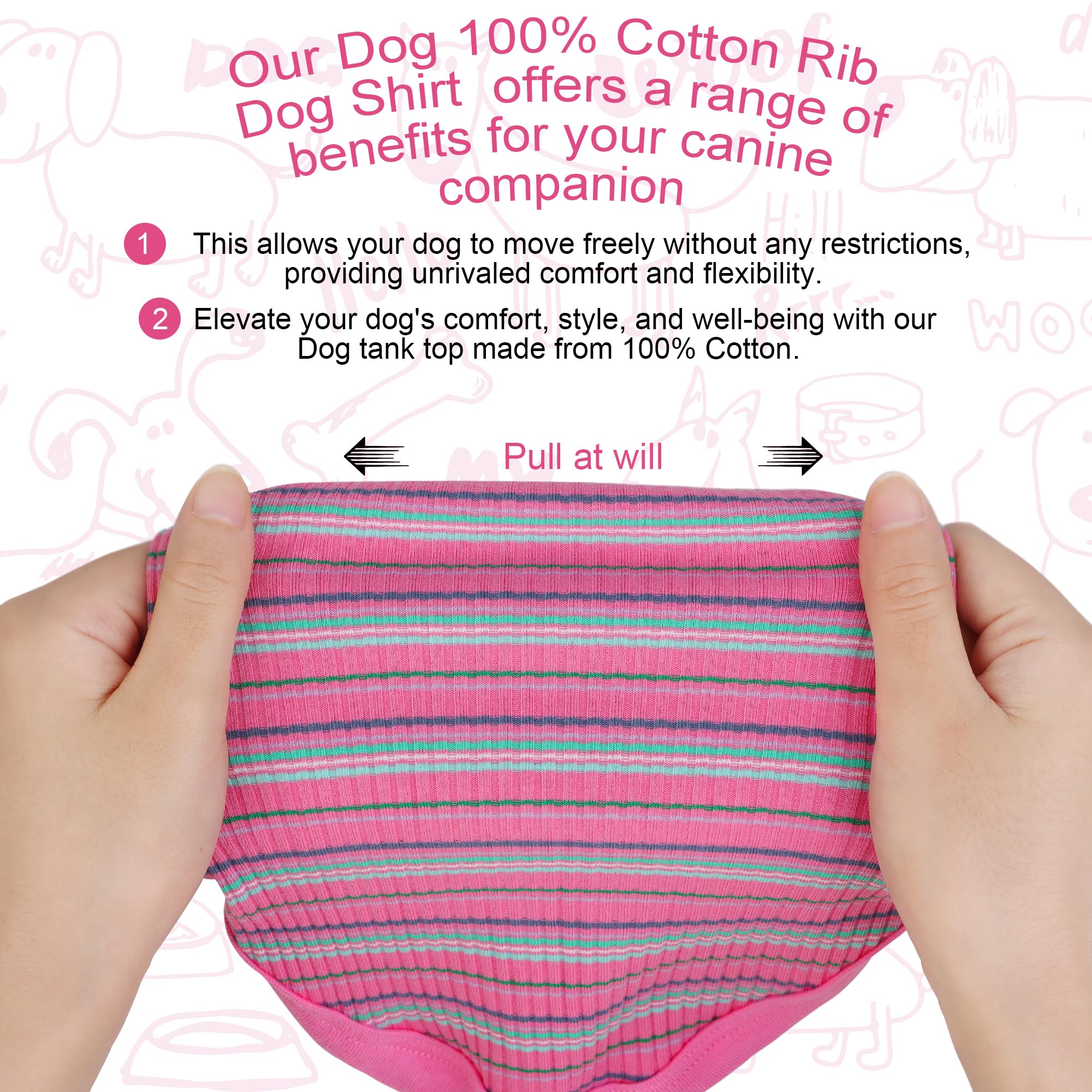 Paiaite camisa-perro-tanque-rosa-claro-05, favorece la movilidad durante paseos y juegos.