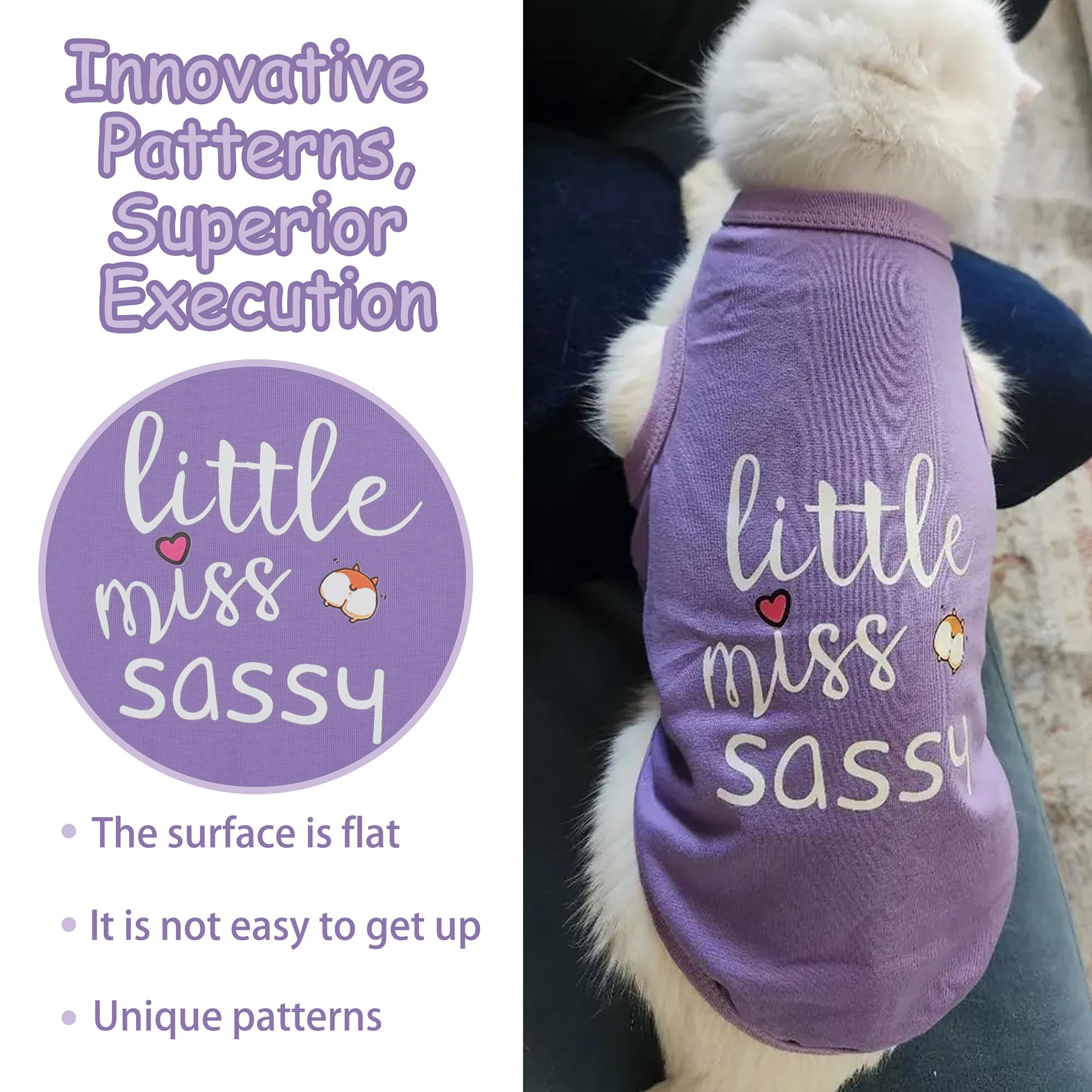 Paiaite Camisa de algodón transpirable, confort diario para tu mascota.