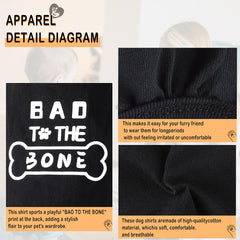 Paiaite camiseta canina con gráfico atrevido, perfecto para paseos.