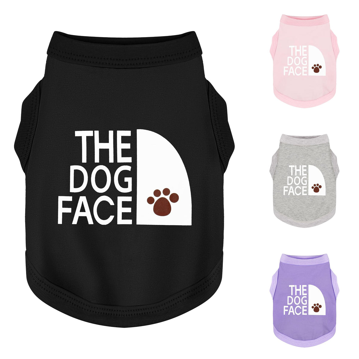 Paiaite camiseta perro cara-del-perro negro, perfecto para paseos diarios.