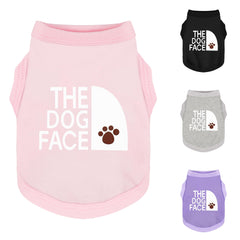 Paiaite camiseta para perro con cara del perro en rosa, ideal para salidas.