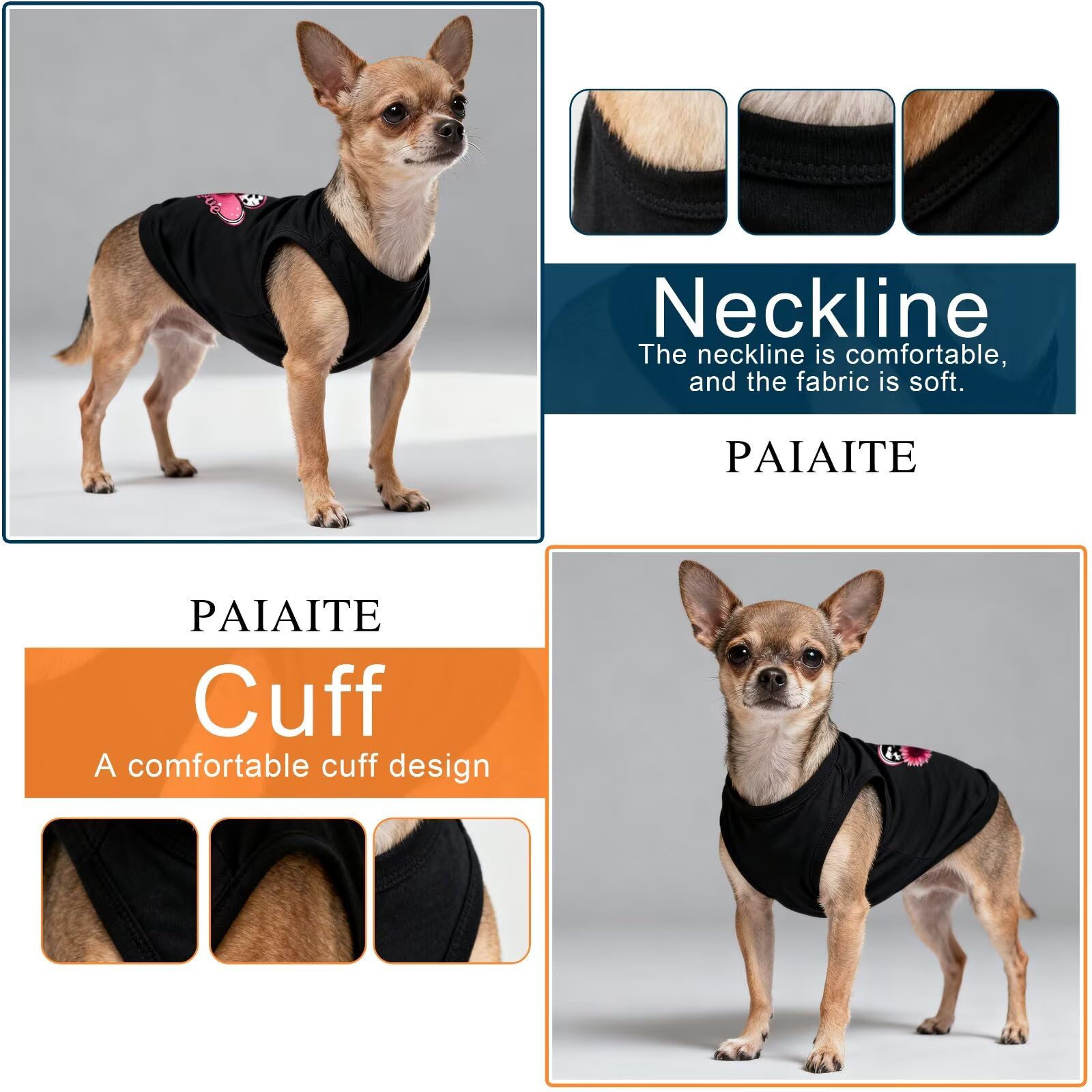 Camiseta Paiaite para perros, corazones y amor, fácil de limpiar a mano.