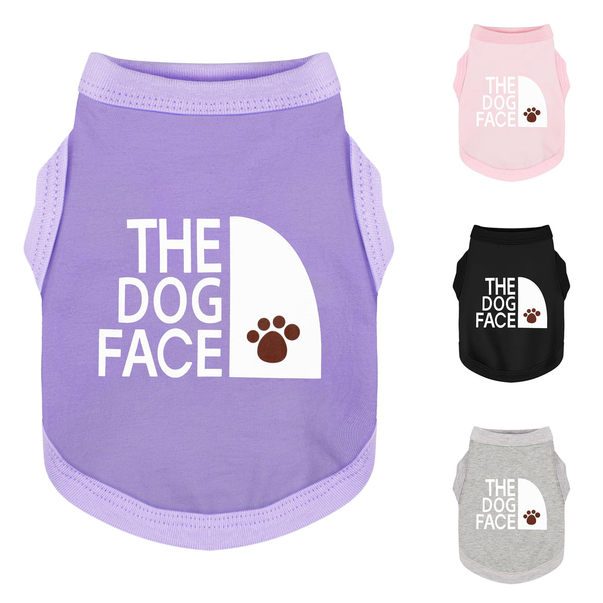 Camiseta Paiaite para perro con estampado cara de perro, estilo divertido para paseos diarios.