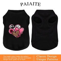 Paiaite camiseta perro estampado corazones amor añade estilo diario