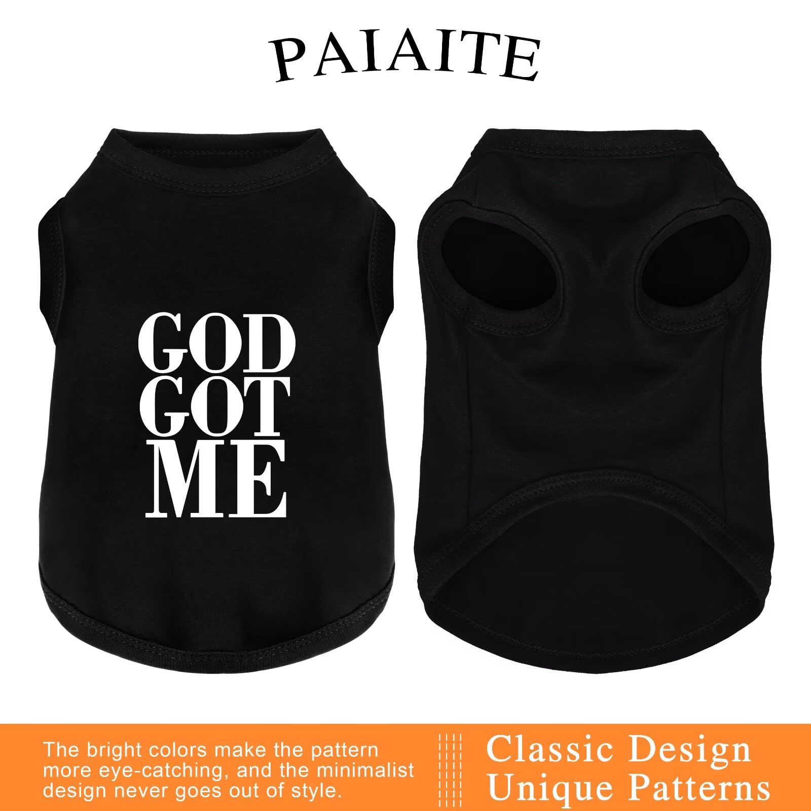 Paiaite camiseta perro con gráfico DIOS ME CUIDA, look al salir.
