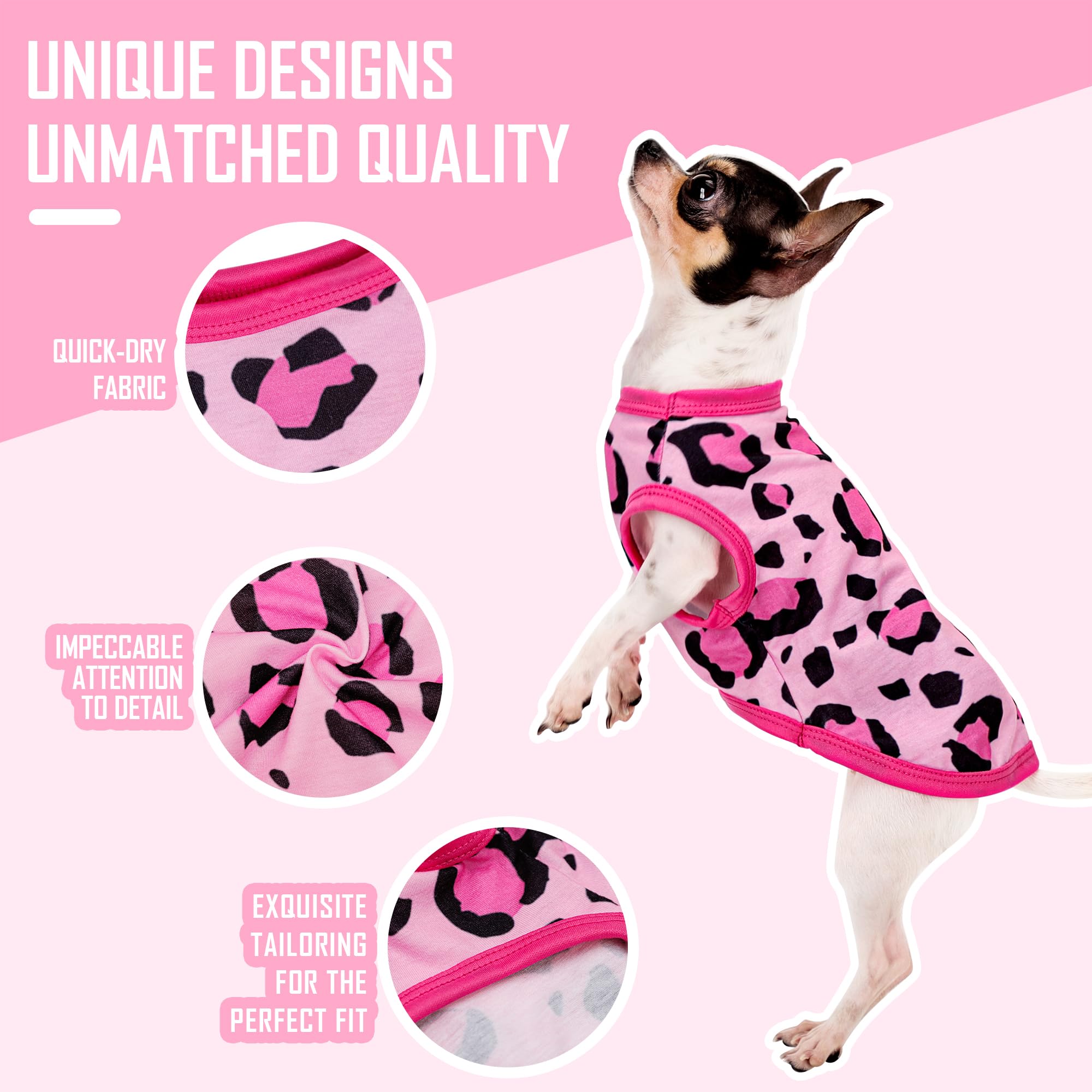 Borde recto de Paiaite, camiseta leopardo rosa fácil de colocar.