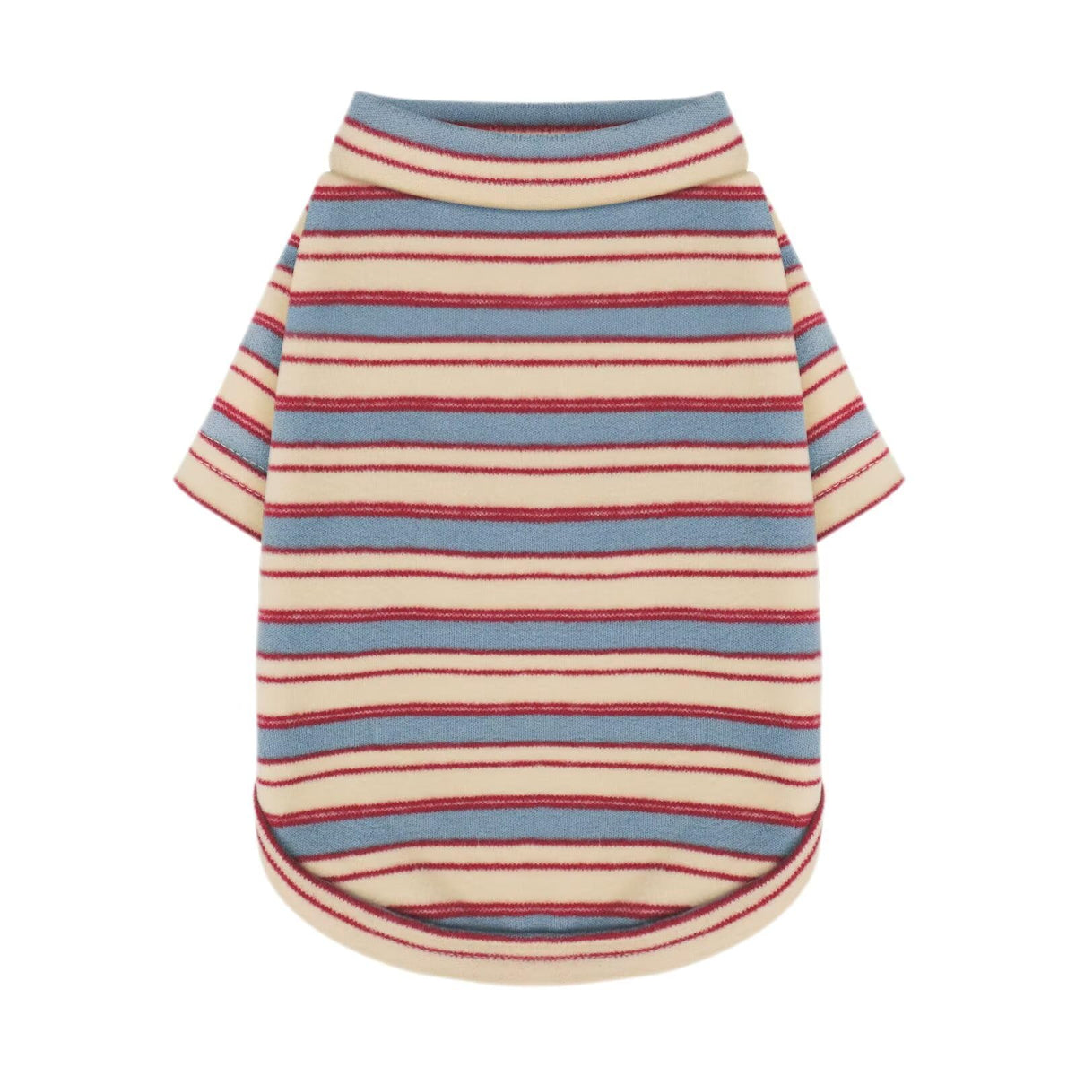 Paiaite camiseta para perro con rayas azules, ideal para paseos diarios.