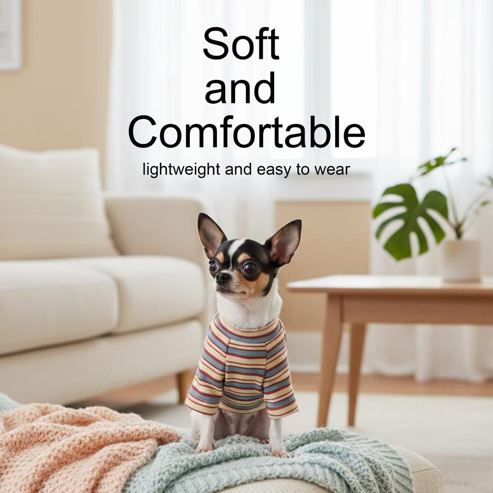 Paiaite camiseta para perro a rayas, resistente a arrugas y colores duraderos.