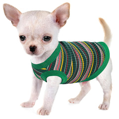 Paiaite camiseta para perro sin mangas, verde, algodón suave para comodidad diaria.