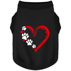 Paiaite Camiseta Canina sin Mangas con Corazón y Huellas para paseos cómodos