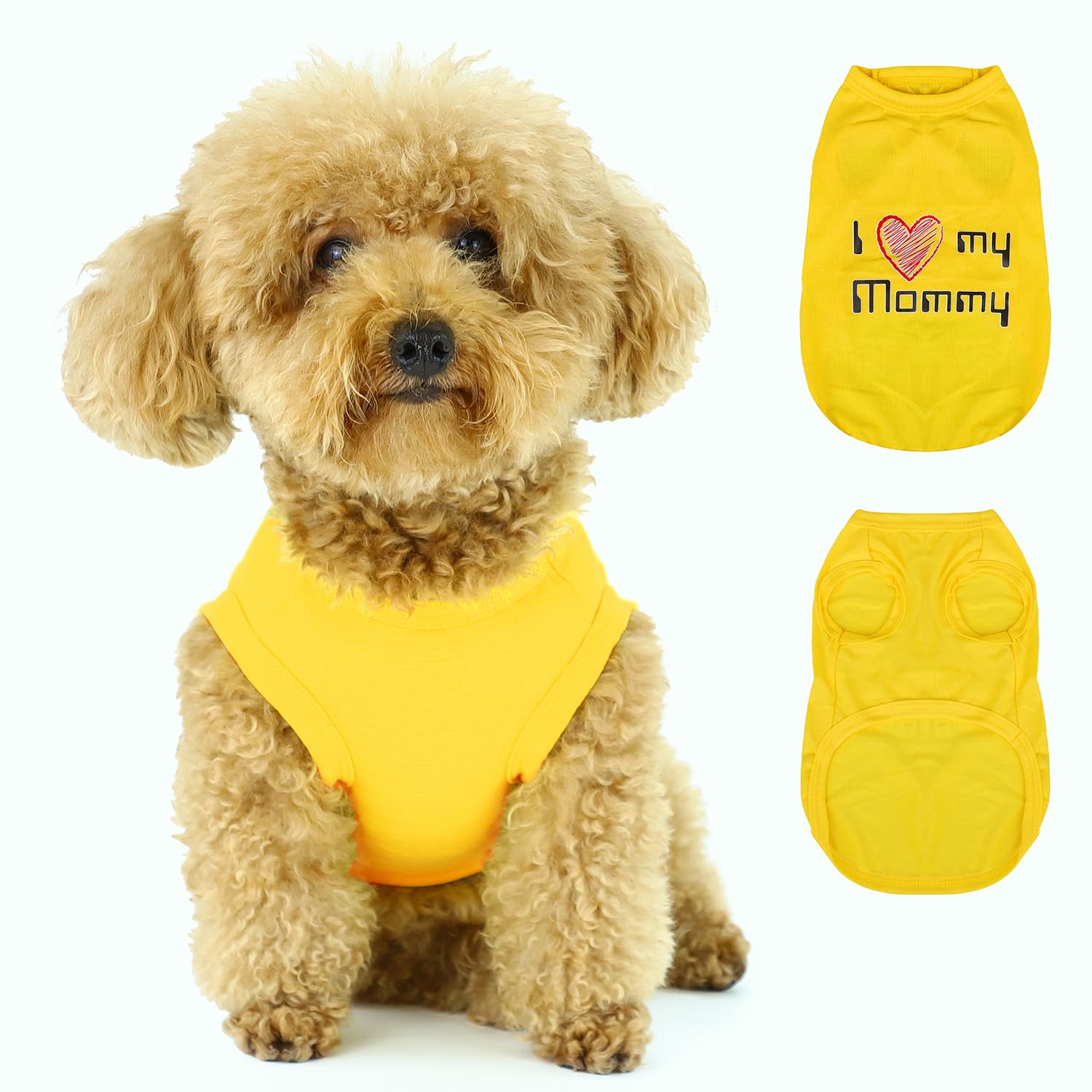 Paiaite chaleco para mascota sin mangas en amarillo, cómodo para paseos.
