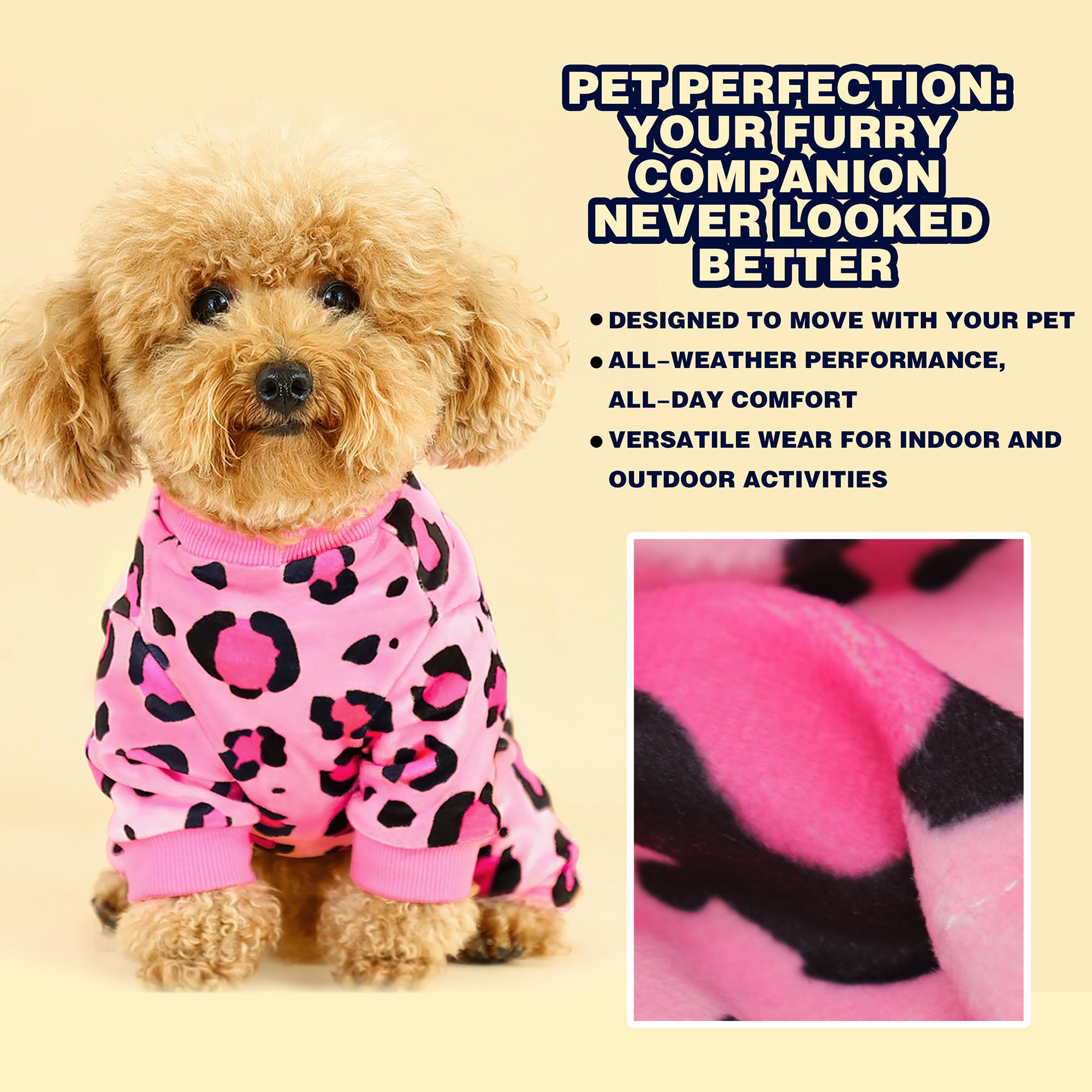 Paiaite pijama perro rosa leopardo diseño adorable, estilo diario