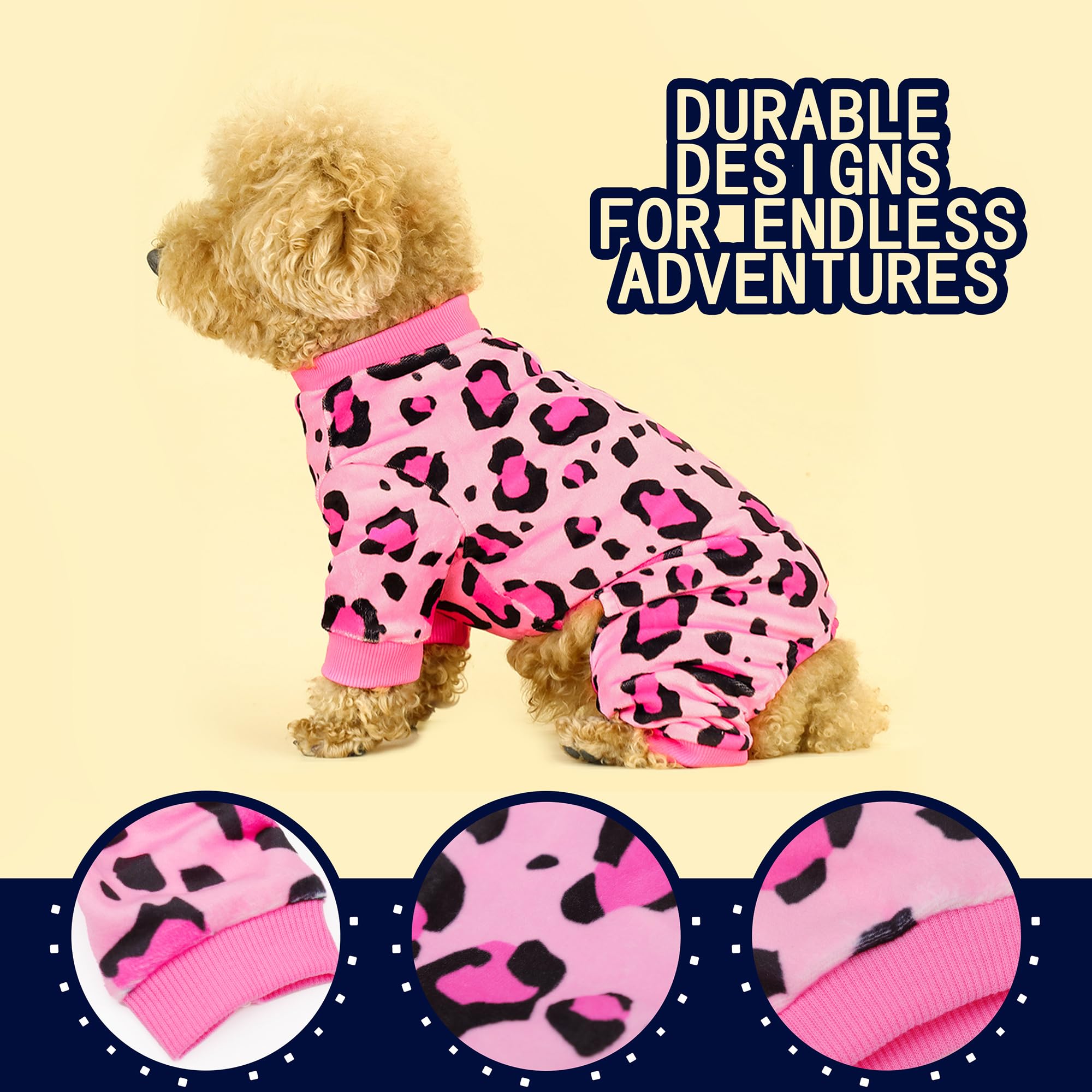 Pijama Paiaite para perro, resistencia a arrugas tras lavados.