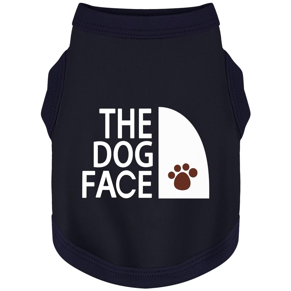 Paiaite camiseta para perros con estampado carita de perro en azul, ideal para paseos diarios.