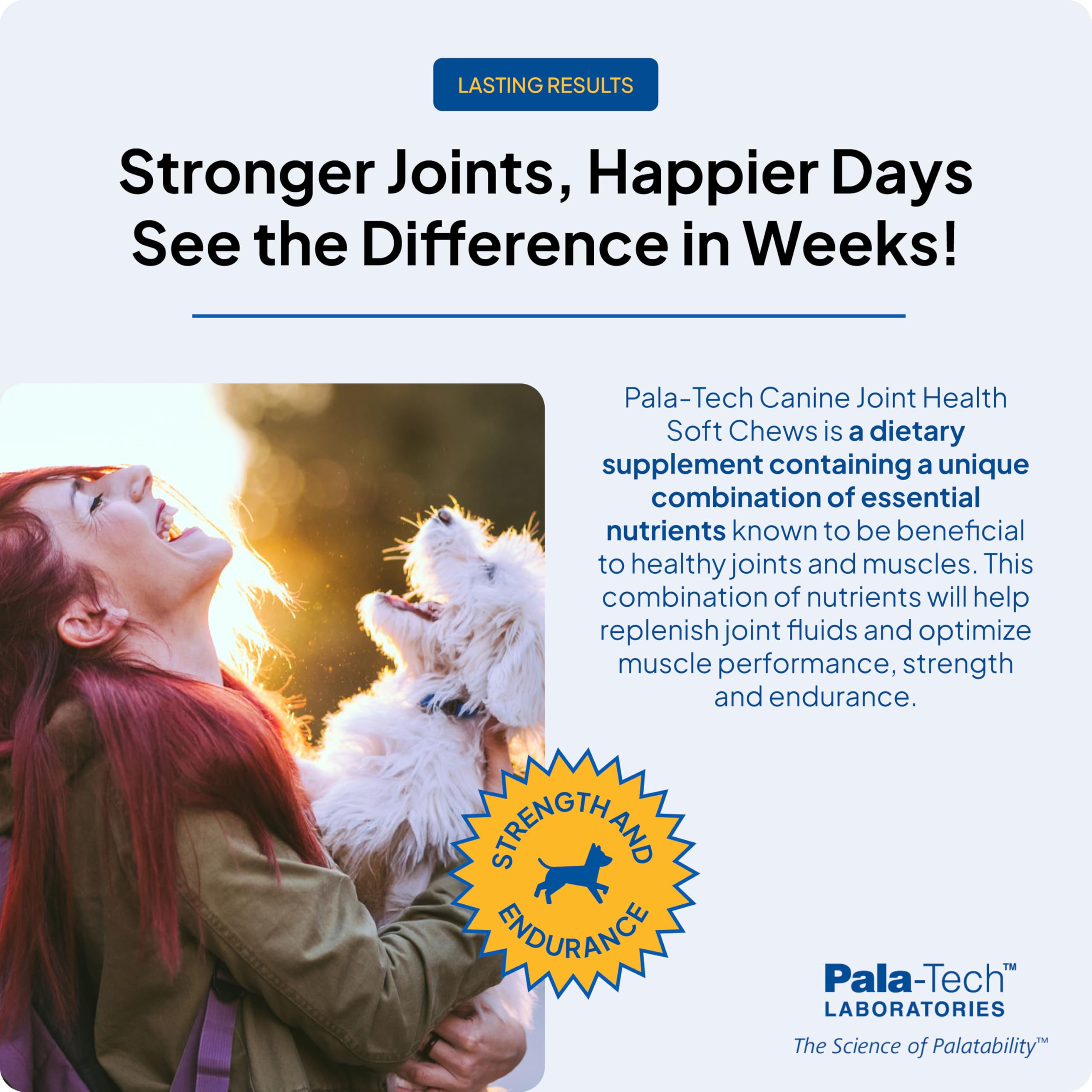 Pala Tech ingredientes glucosamina, condroitina y MSM para apoyo articular