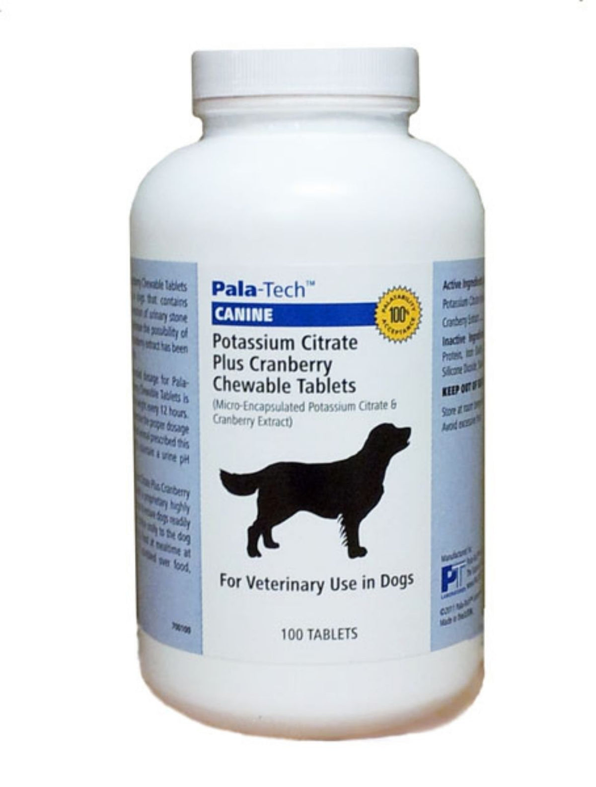 Pala Tech: tableta masticable de citrato de potasio y arándano para salud urinaria.