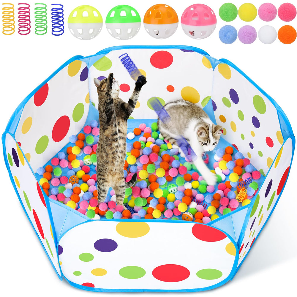 Palksky piscina de bolas para gatos, estimula juego seguro y ejercicio.