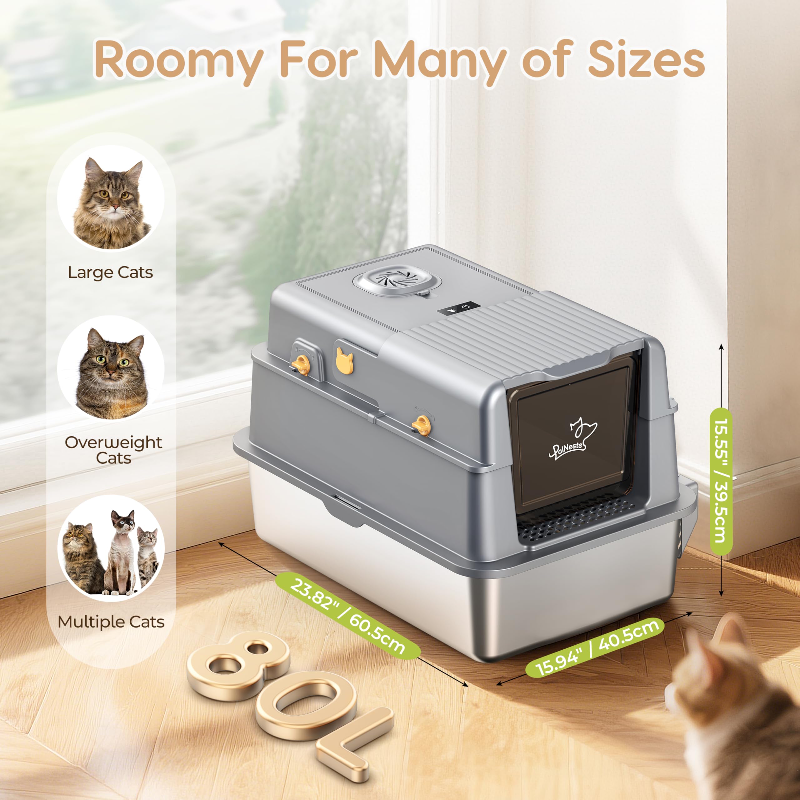 PalNests L7 Ultra: caja de acero inoxidable, duradera y resistente.