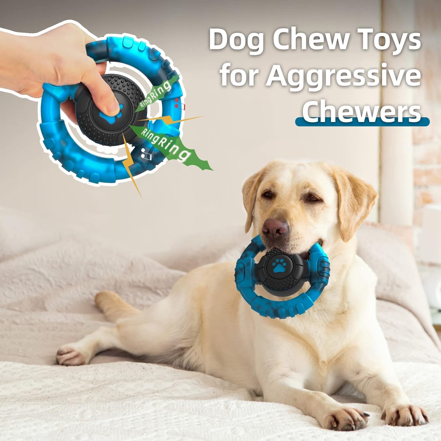 Pamlulu Juguete con chirrido para perros, atrae juego sin ruido excesivo.