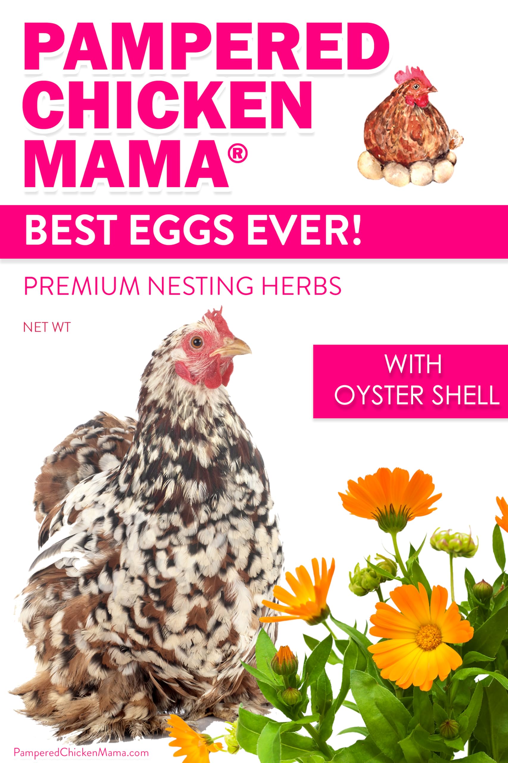 Pampered Chicken Mama hierbas florales calendula y rosas para aves