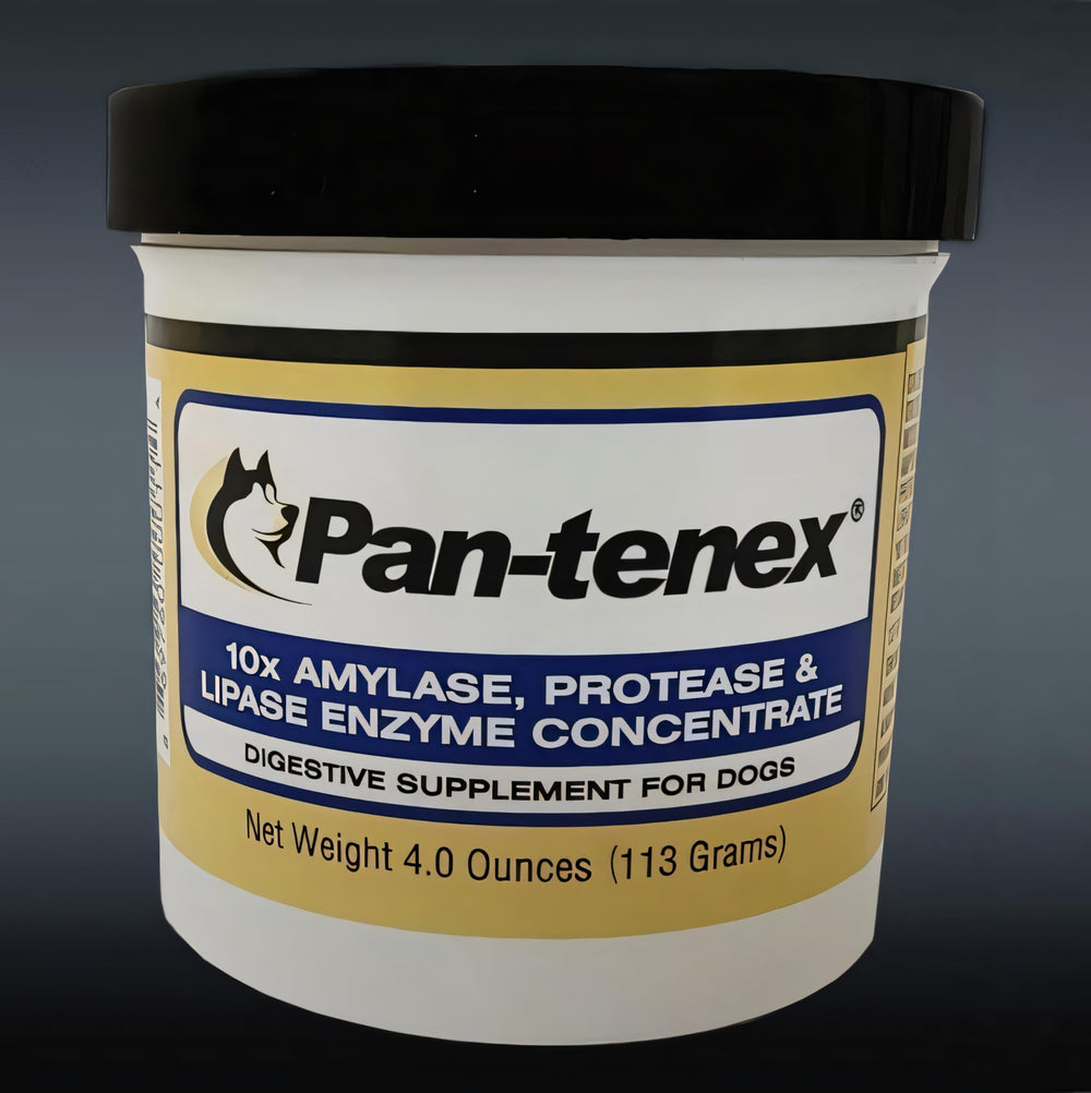 Pan-tenex frasco de 4 onzas con etiqueta, suplemento para mejorar la digestión de perros.