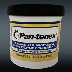 Pan-tenex frasco de 4 onzas con etiqueta, suplemento para mejorar la digestión de perros.