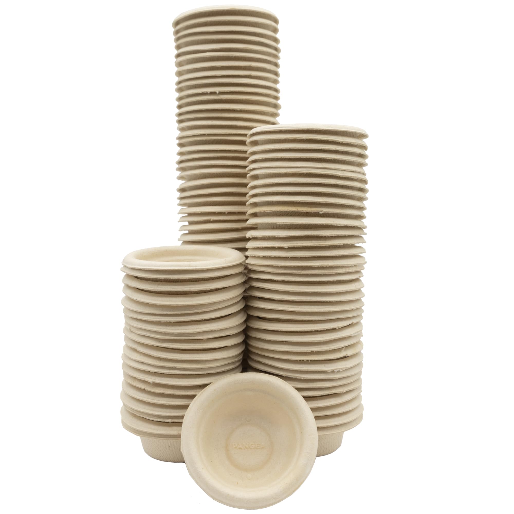 Vasitos Gecko de papel mini de Pangea para alimento y agua, uso higiénico.