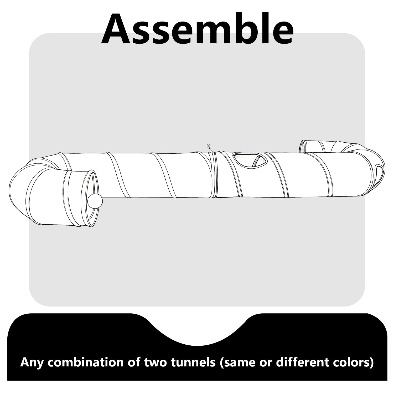 PAOPO túnel para gatos con cuerda de juego, aporta interacción y ejercicio.