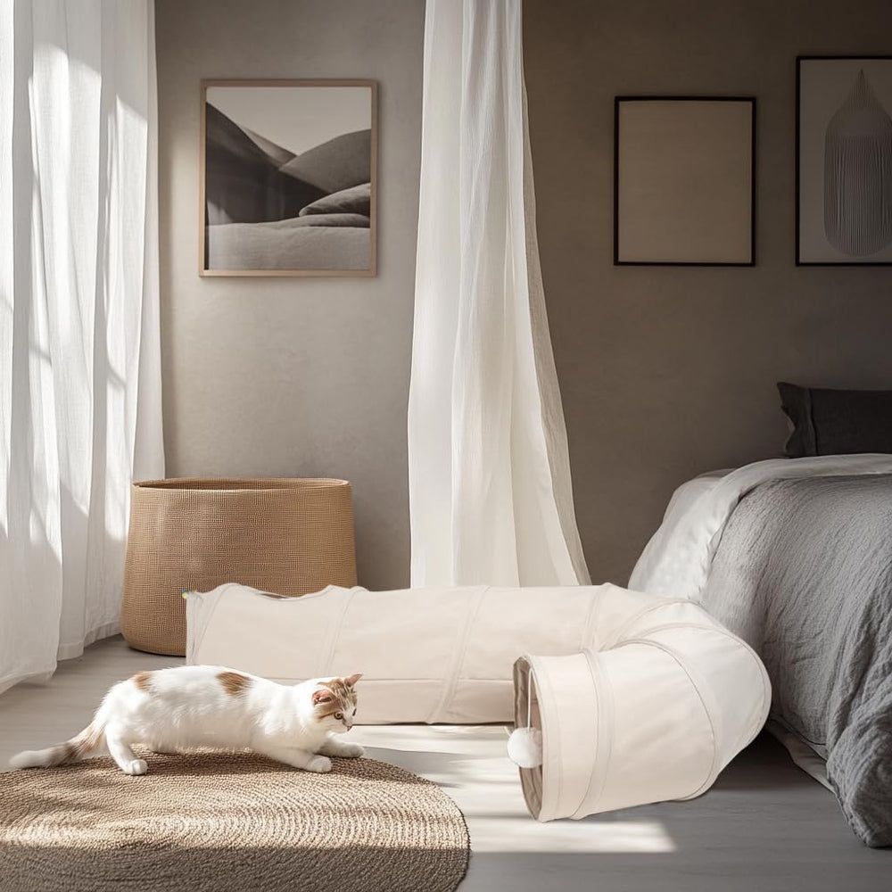 PAOPO túnel ideal para familias felinas, crea espacio de juego y descanso en casa.