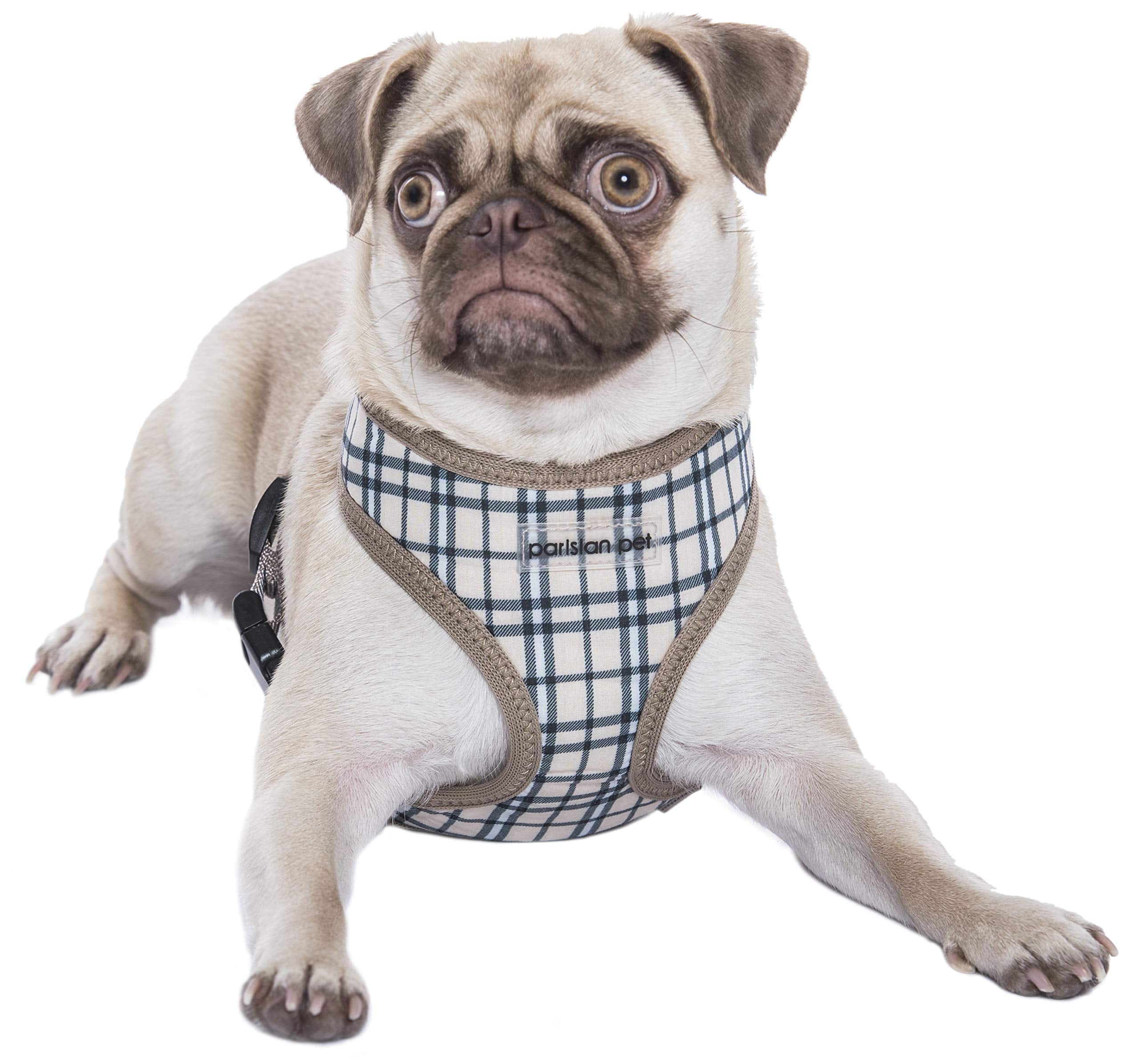 Arnés Parisian Pet con cierre rápido, ajuste fácil y seguro para perros de todas las tallas.