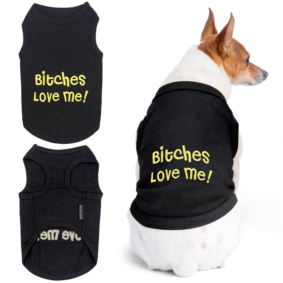 Camiseta Parisian Pet para perro con la frase Perras me aman, ideal para paseos con estilo