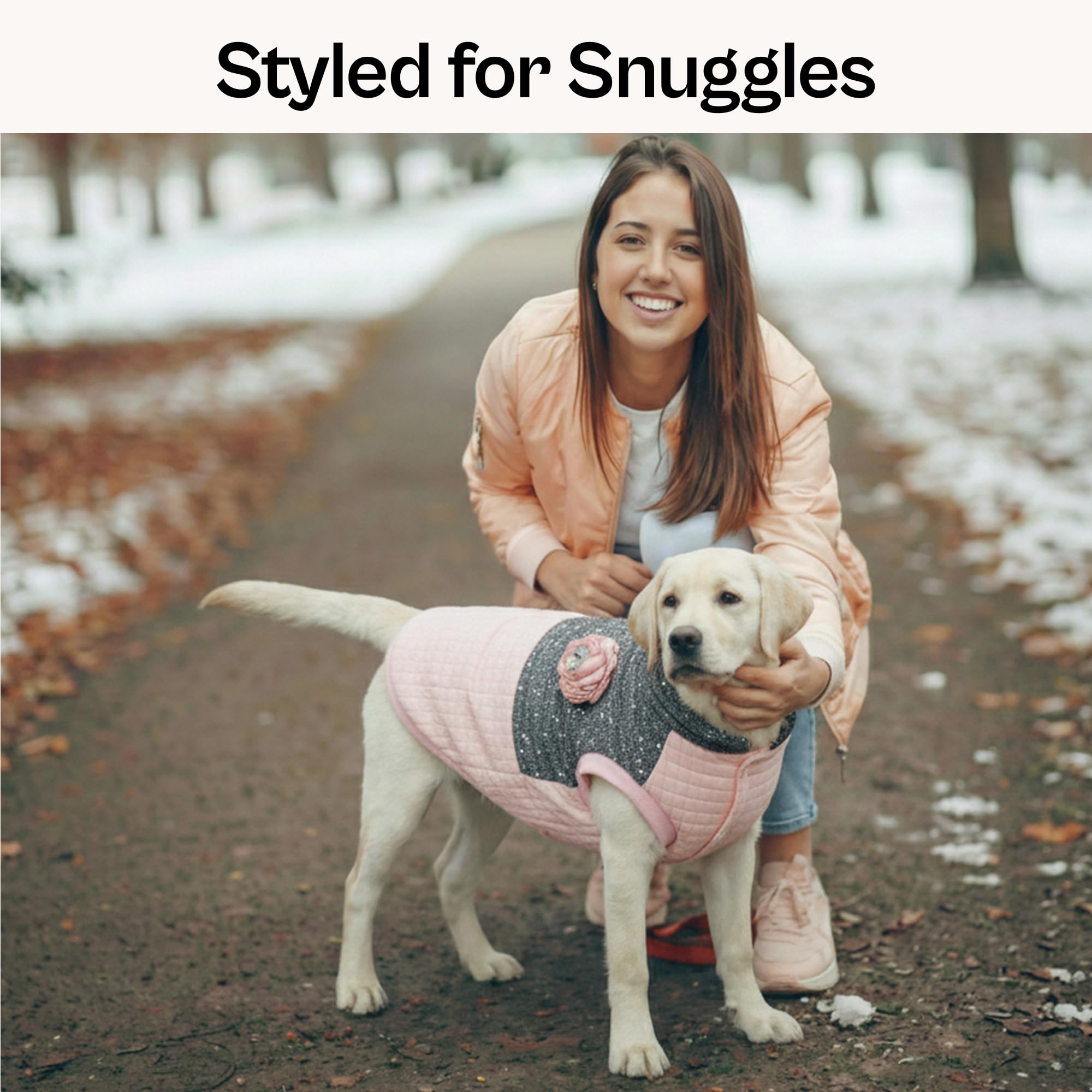 Chaqueta navidad Parisian Pet para perro rosa, cierre de botones para ponerse fácilmente
