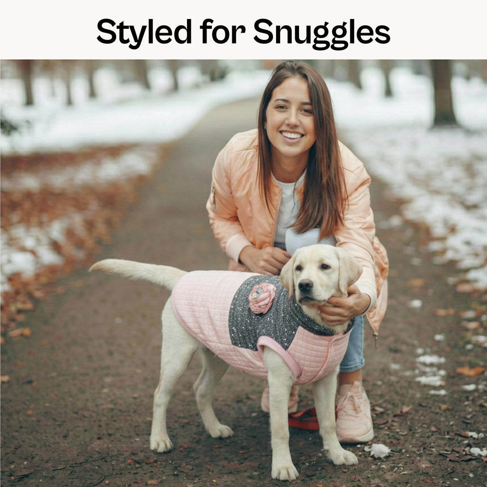 Chaqueta navidad Parisian Pet para perro rosa, cierre de botones para ponerse fácilmente